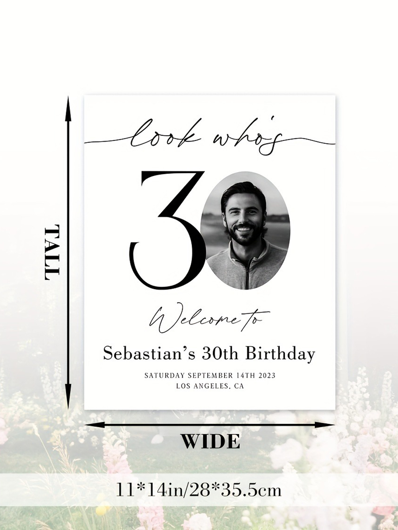 Customizable age photo signs, high-quality PVC welcome signs in multiple sizes